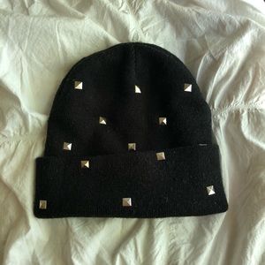 studded black beanie